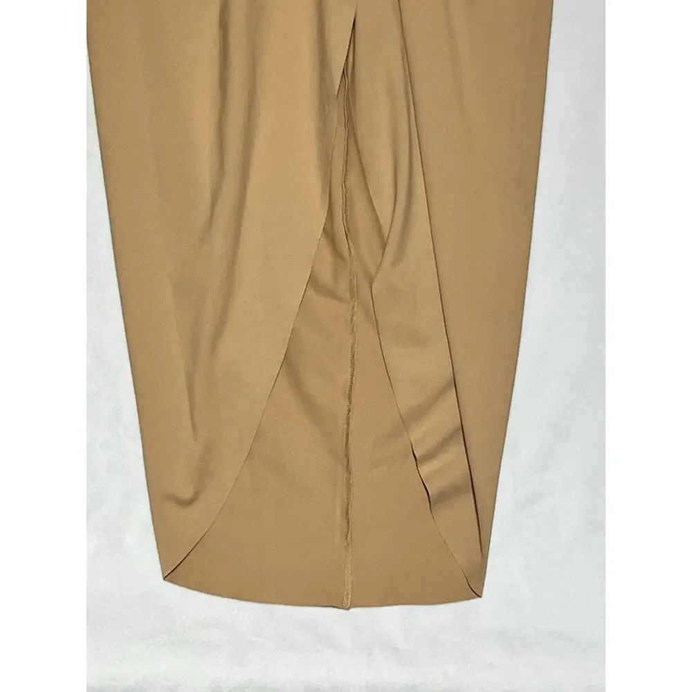 Skims Nude Ochre Sarong Swim Skirt Size XL Tan Stretch Wrap Tie Knot Cover Up